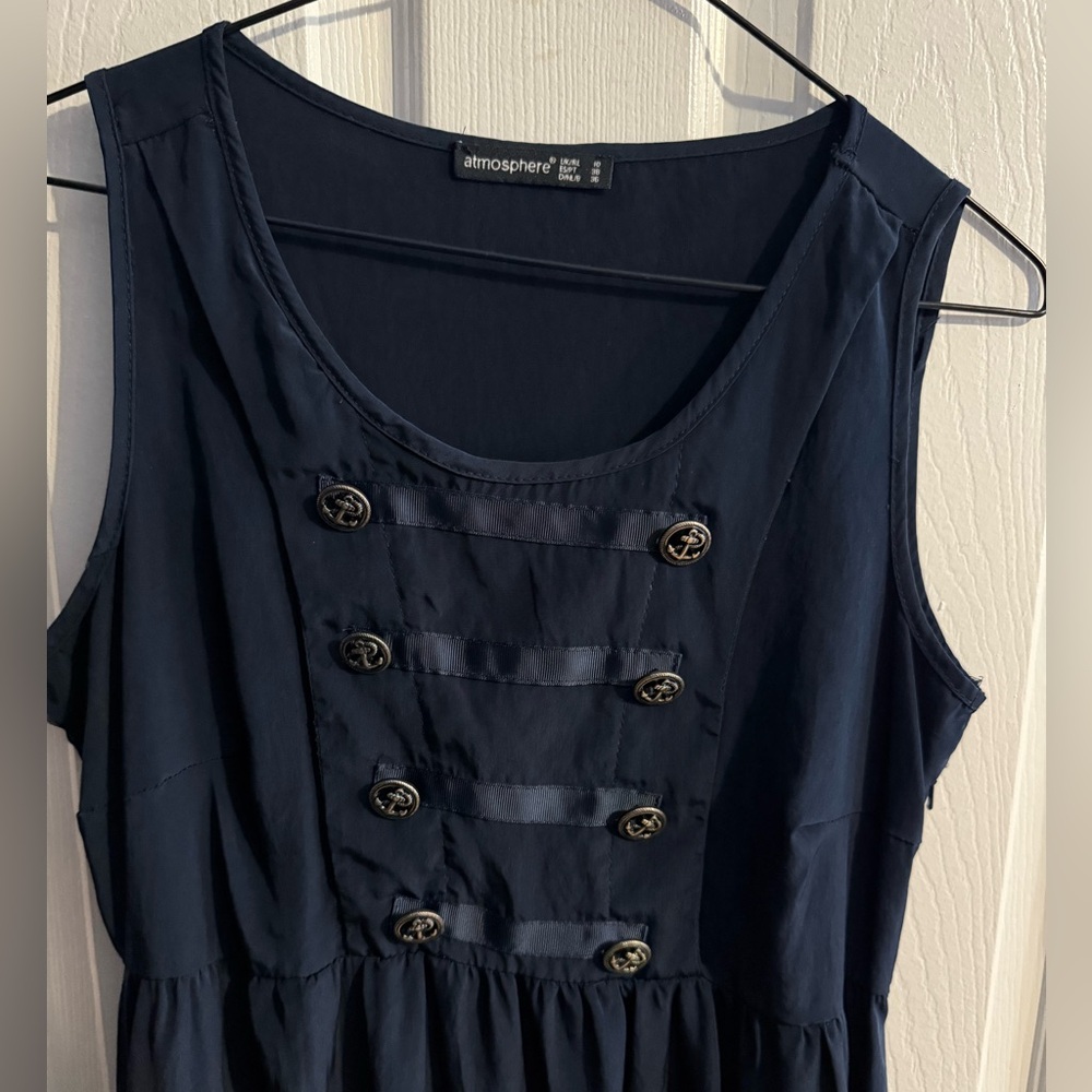 π Atmosphere Navy Buttoned Mini Dress - Picture 3 of 6